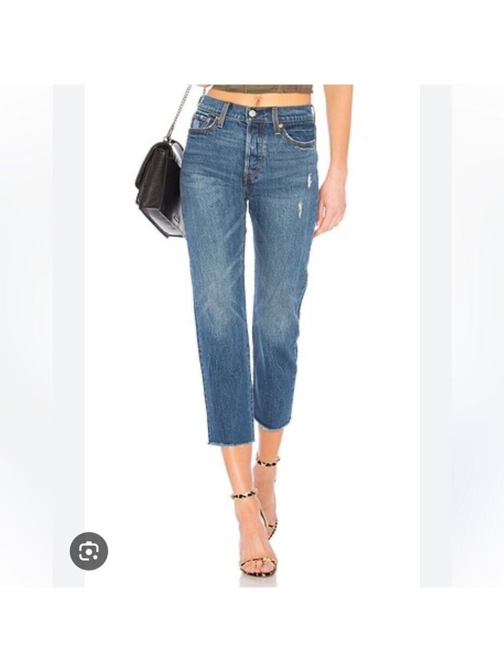 Levis Wedgie Straight Jeans in Lasting Impression Raw Hem Sz 25